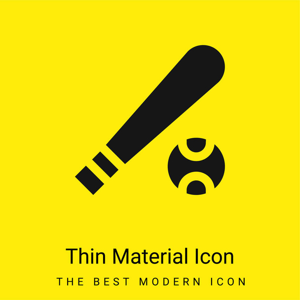 Baseball minimális fényes sárga anyag ikon - Vektor, kép