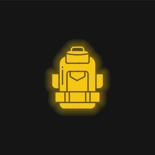 Rucksack gelb leuchtend neon icon - Vektor, Bild
