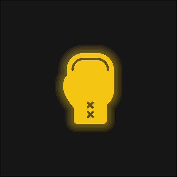 Бокс жовтий сяючий неоновий значок
 - Вектор, зображення