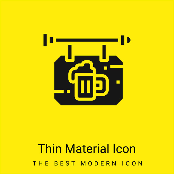 Sör minimális világos sárga anyag ikon - Vektor, kép