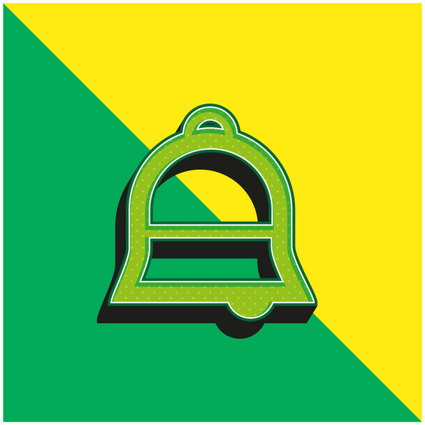 Bell Πράσινο και κίτρινο σύγχρονο 3d διάνυσμα εικονίδιο λογότυπο - Διάνυσμα, εικόνα