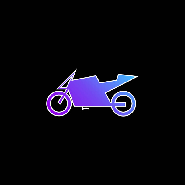 Big Racing Bike ícone vetor gradiente azul - Vetor, Imagem