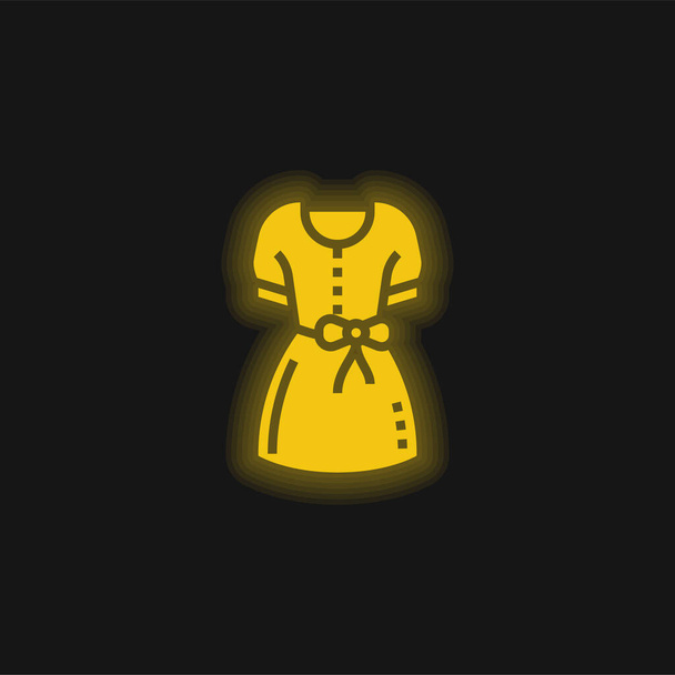 Camicetta giallo incandescente icona al neon - Vettoriali, immagini