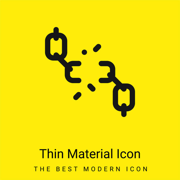 Briser l'icône minimale de matériau jaune vif - Vecteur, image