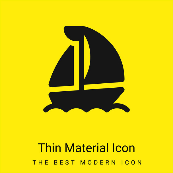 Barca icona materiale giallo brillante minimo - Vettoriali, immagini