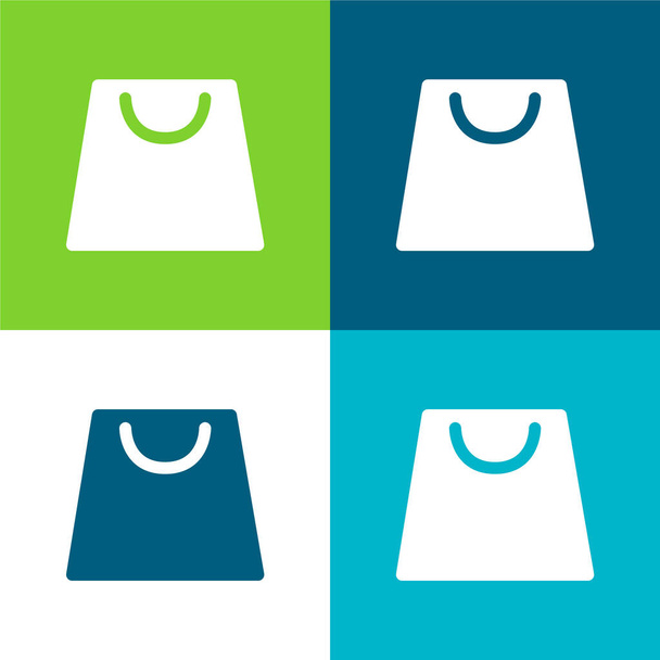 Bolsa plana de cuatro colores icono mínimo conjunto - Vector, Imagen