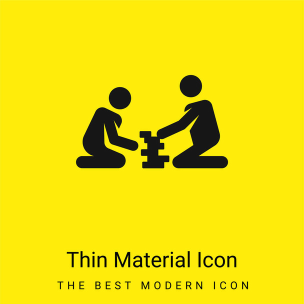 Juegos de mesa mínimo icono de material amarillo brillante - Vector, imagen