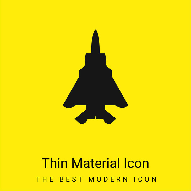 Avion minimal jaune vif icône matérielle - Vecteur, image