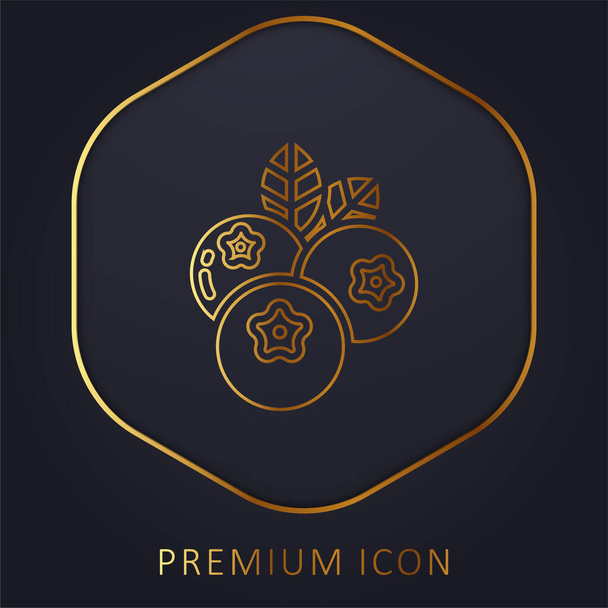 Mirtillo linea dorata logo premium o icona - Vettoriali, immagini