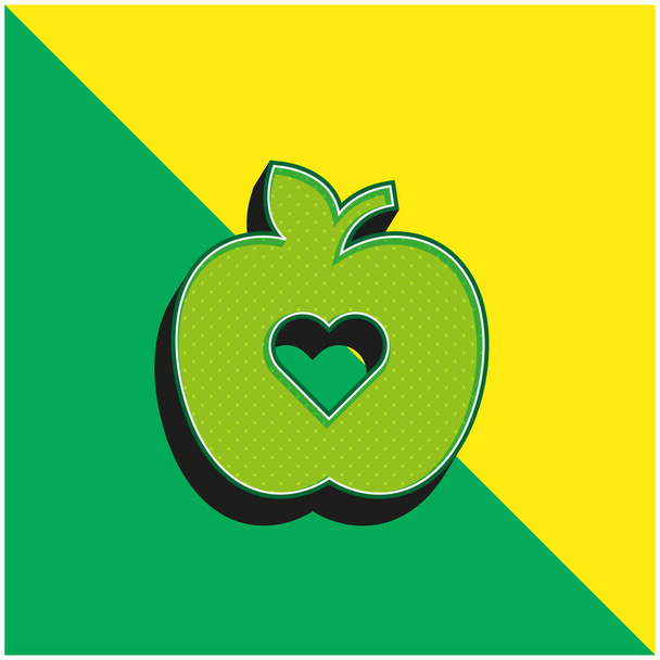 Apple Zielony i żółty nowoczesny ikona wektora 3D logo - Wektor, obraz