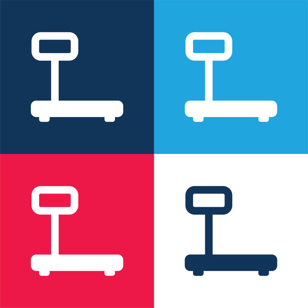 Big Scale blue and red four color minimal icon set - Vector, Image