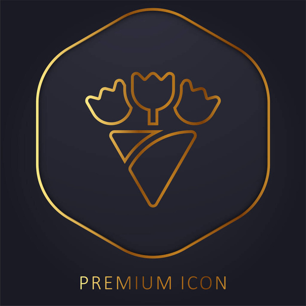 Boeket gouden lijn premium logo of pictogram - Vector, afbeelding
