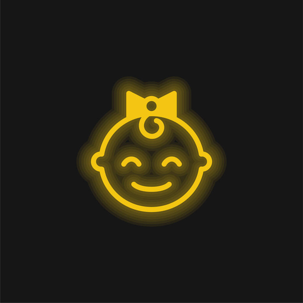 Baby yellow glowing neon icon - Vector, Image