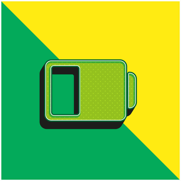 Символ стану батареї Зелений і жовтий сучасний 3d векторний логотип піктограми
 - Вектор, зображення