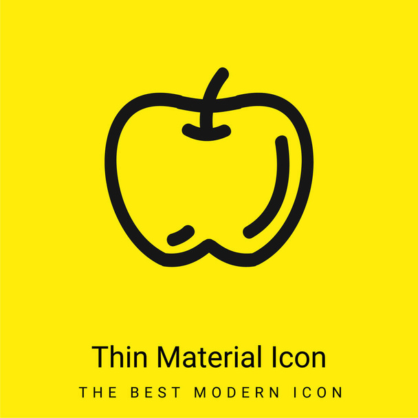 Apple Hand Drawn Fruit Outline minimal bright yellow material icon - Vector, Image