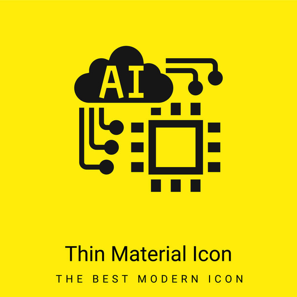 人工知能最小限の明るい黄色の材料アイコン - ベクター画像