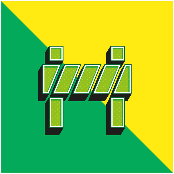 Barrière Logo vectoriel 3D moderne vert et jaune - Vecteur, image