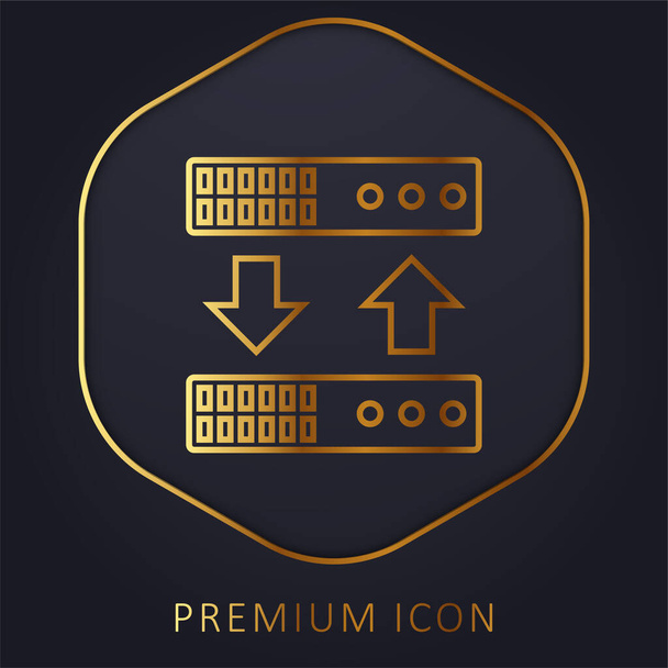 Backup golden line premium logo or icon - Vector, Image