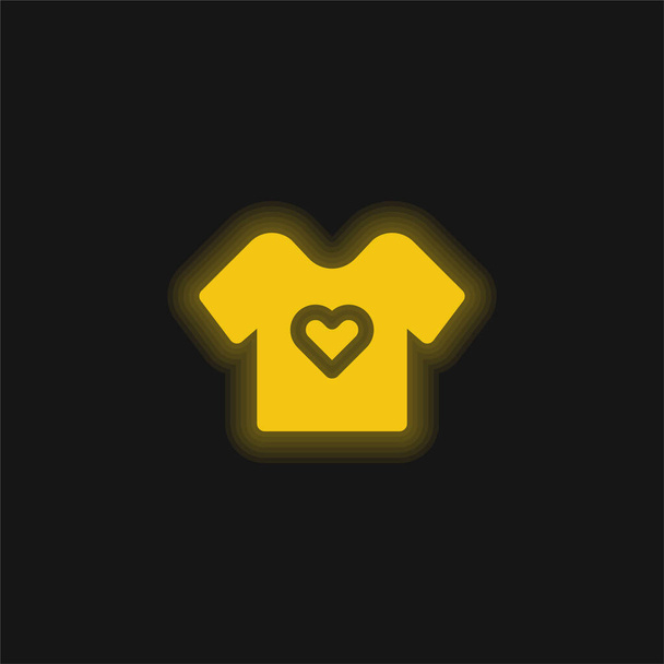 Baby Cloth yellow glowing neon icon - Vector, Image