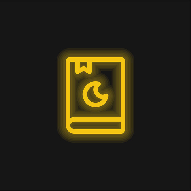 Babakönyv sárga izzó neon ikon - Vektor, kép