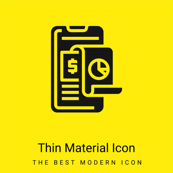Análise mínima ícone de material amarelo brilhante - Vetor, Imagem