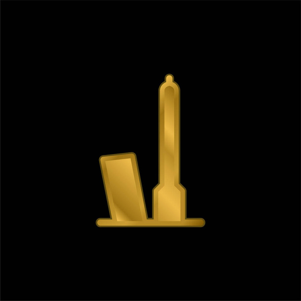 Bolonia chapado en oro icono metálico o logo vector - Vector, Imagen