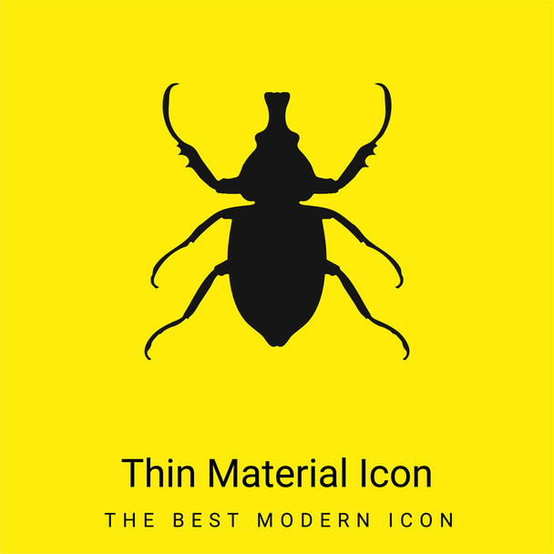 Animal Longhorned Insect Shape minimalna jasnożółta ikona materiału - Wektor, obraz