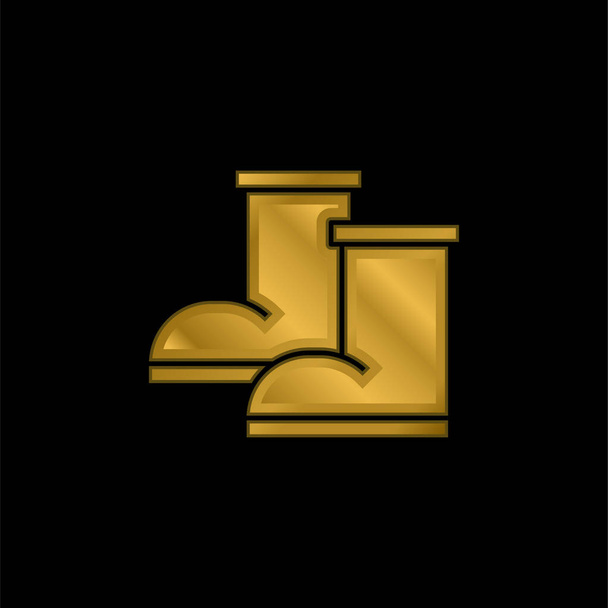 Μπότες επίχρυσο μεταλλικό εικονίδιο ή το λογότυπο διάνυσμα - Διάνυσμα, εικόνα