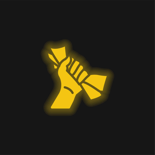 Pari jaune flamboyant icône néon - Vecteur, image
