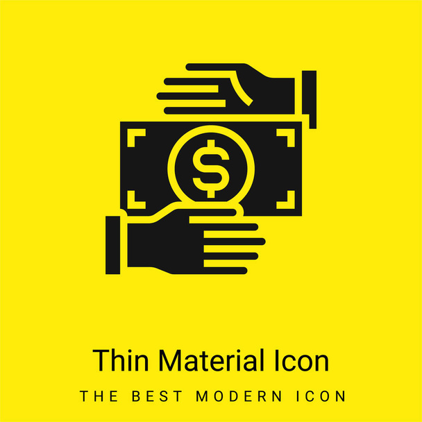 Bribery minimal bright yellow material icon - Vector, Image