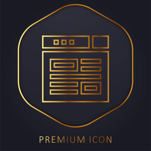 Blogování prémiového loga nebo ikony zlaté čáry - Vektor, obrázek