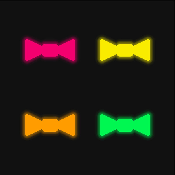Зв'язати чотири кольори, що світяться неоном Векторна піктограма
 - Вектор, зображення