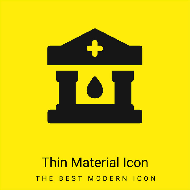 Blood Bank minimal bright yellow material icon - Vector, Image