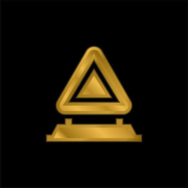 Atención chapado en oro icono metálico o logo vector - Vector, imagen