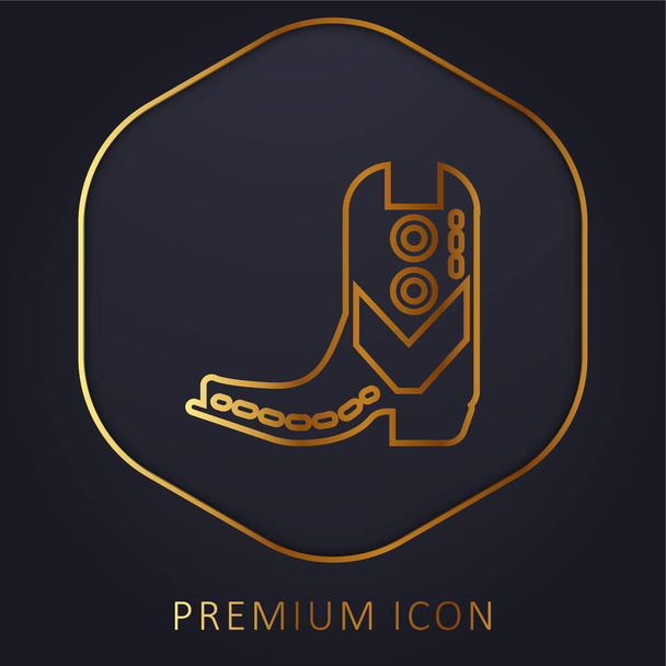 Boot χρυσό λογότυπο γραμμή πριμοδότηση ή εικονίδιο - Διάνυσμα, εικόνα