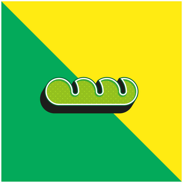 багет зеленый и желтый современный трехмерный векторный логотип - Вектор,изображение
