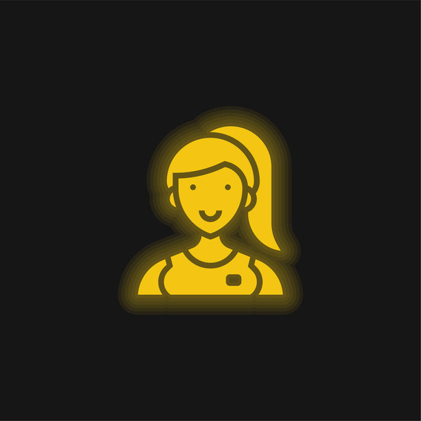 Parlak sarı neon simgesi yardımcısı - Vektör, Görsel