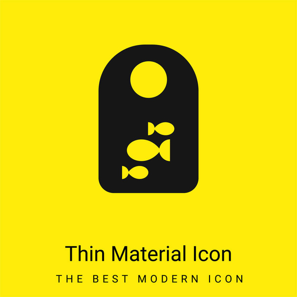 Bavoir minimal jaune vif icône matérielle - Vecteur, image