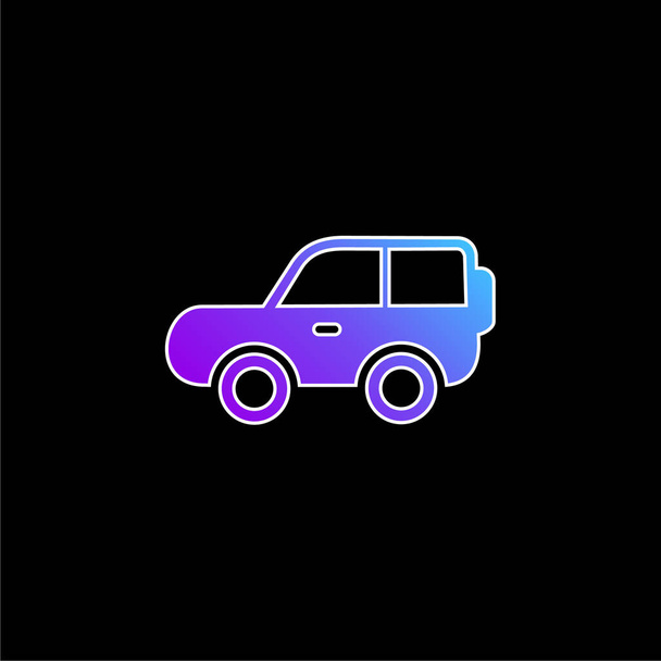 4x4 Car Side View modrá ikona přechodu - Vektor, obrázek
