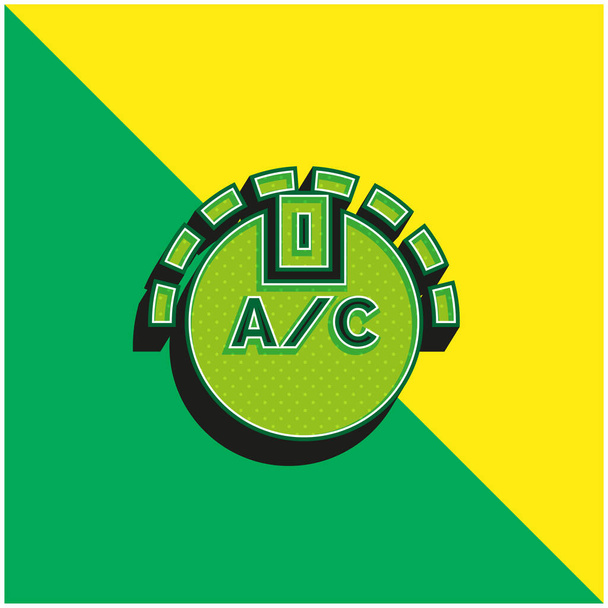 Klimatyzator Zielony i żółty nowoczesny ikona wektora 3D logo - Wektor, obraz