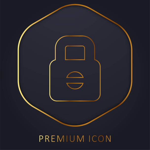 Linha dourada bloqueada logotipo premium ou ícone - Vetor, Imagem