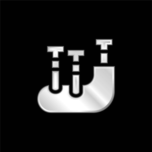 Bagpipes plateado icono metálico - Vector, imagen