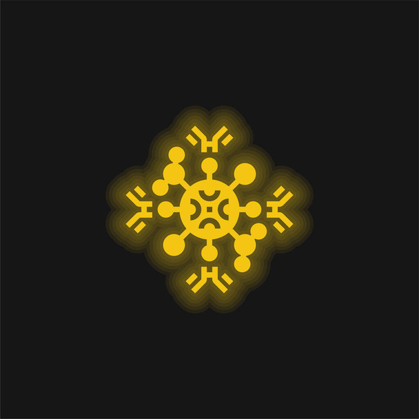 Anticorpos amarelo brilhante ícone de néon - Vetor, Imagem