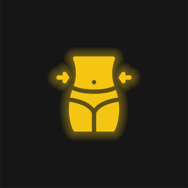 Belly yellow glowing neon icon - Vector, Image