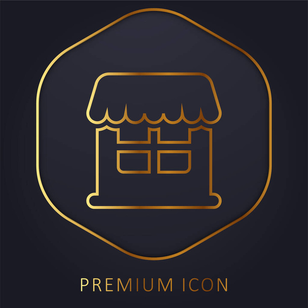 Большой магазин золотой линии премиум логотип или значок - Вектор,изображение