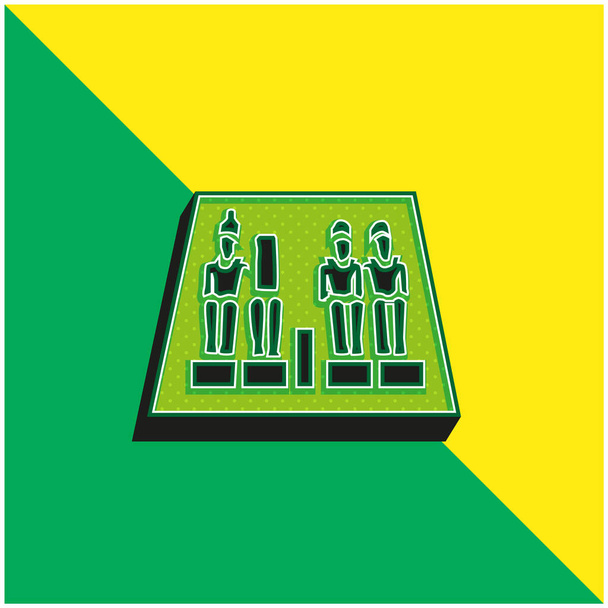 Abu Simbel Logo icona vettoriale 3D moderna verde e gialla - Vettoriali, immagini