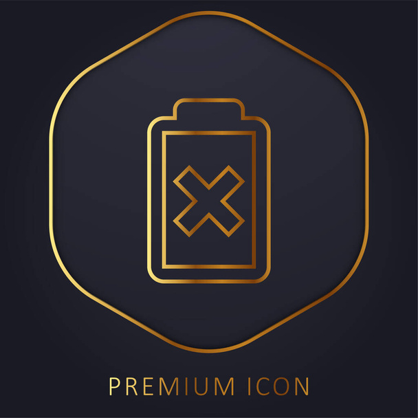 Batterij gouden lijn premium logo of pictogram - Vector, afbeelding