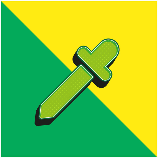 Siyah Damla Yeşil ve Sarı 3D vektör simgesi logosu - Vektör, Görsel