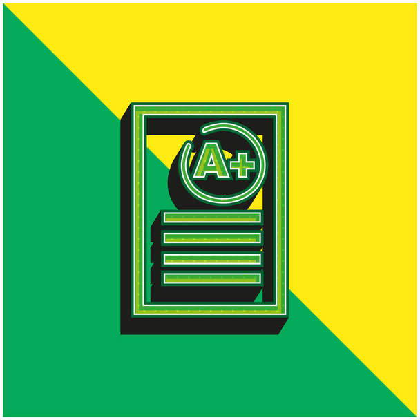 Un mejor resultado de prueba verde y amarillo moderno logotipo del icono del vector 3d - Vector, Imagen