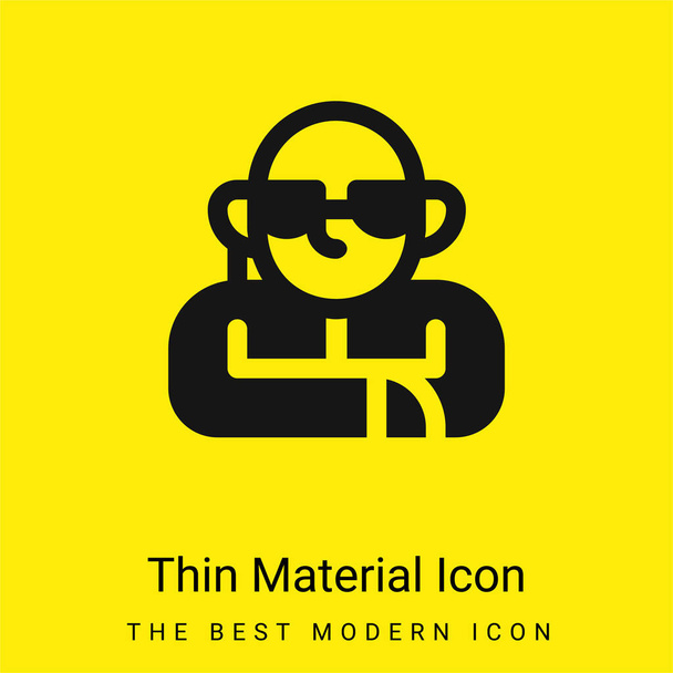 Bodyguard minimal bright yellow material icon - Vector, Image